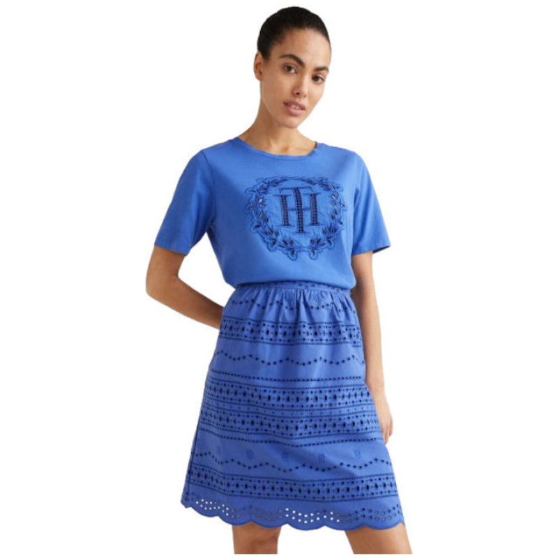 TOMMY HILFIGER REG APPLIQUE OPEN-NK TEE
